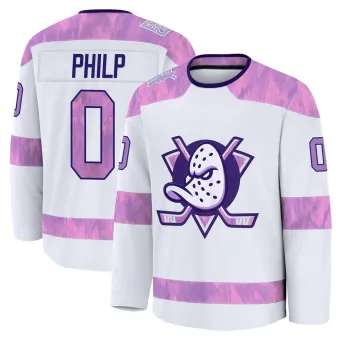 Men's Noah Philp Anaheim Ducks 2024 Hockey Fights Cancer Practice Jersey - White Premium