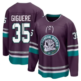 Youth Jean-Sebastien Giguere Anaheim Ducks 30th Anniversary Premier Jersey - Purple Breakaway