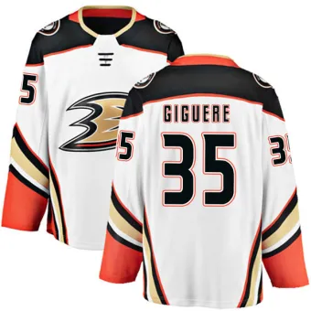 Youth Jean-Sebastien Giguere Anaheim Ducks Away Jersey - White Authentic