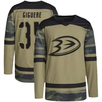 Youth Jean-Sebastien Giguere Anaheim Ducks Military Appreciation Practice Jersey - Camo Authentic